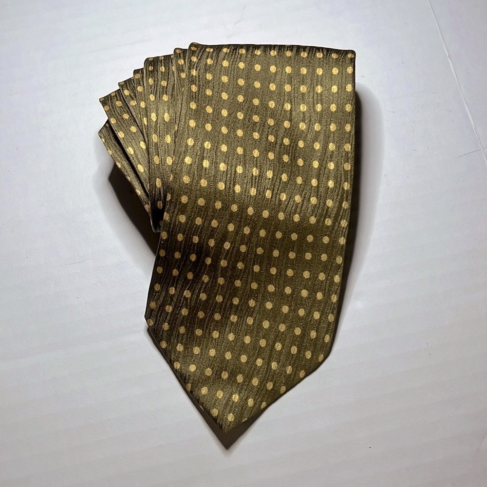 Bolgheri Green and Gold 100% Silk Tie